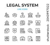 legal system line icons set.... | Shutterstock .eps vector #2043997022