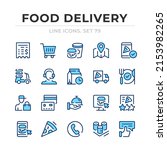 food delivery vector line icons ... | Shutterstock .eps vector #2153982265