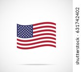 waving american flag icon. flag ... | Shutterstock .eps vector #631742402