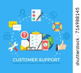 customer support flat... | Shutterstock .eps vector #716988145