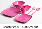 a set of plastic dishes for a... | Shutterstock . vector #1880998405