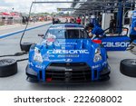 Small photo of BURIRAM - OCTOBER 3 : Calsonic Team Impul Nissan GT-R in Buriram United Super GT Race ,October 3, 2014 Buriram, Thailand.