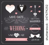 chalkboard style wedding design ... | Shutterstock .eps vector #147479252