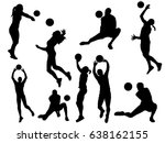 set of volleyball player... | Shutterstock .eps vector #638162155