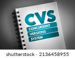 Small photo of CVS - Concurrent Versions System acronym on notepad, technology concept background