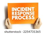Small photo of Incident response process - collection of procedures aimed at identifying, investigating and responding to potential security incidents, text on card