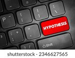 Small photo of Hypothesis text button on keyboard, education concept background