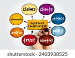 Small photo of Insurance Underwriter mind map, concept for presentations and reports