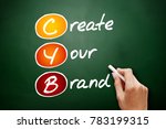 Small photo of CYB - Create Your Brand, acronym business concept on blackboard