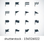 vector black flag icons set | Shutterstock .eps vector #156526022
