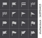 vector black flag icons set | Shutterstock .eps vector #163954415