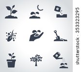 vector black plant growing icon ... | Shutterstock .eps vector #353323295