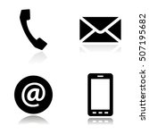 vector black line contact icons ... | Shutterstock .eps vector #507195682