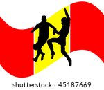 footballers in silhouette... | Shutterstock .eps vector #45187669