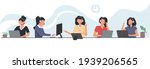 call center employees working... | Shutterstock .eps vector #1939206565