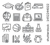 school and education line icons ... | Shutterstock .eps vector #1452244022