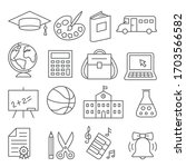 school and education line icons ... | Shutterstock .eps vector #1703566582