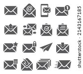 email icon set on white... | Shutterstock . vector #2143167185