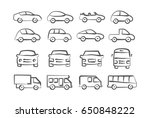 car icons in doodle style | Shutterstock . vector #650848222