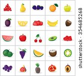 fruits set   isolated on... | Shutterstock .eps vector #354685268