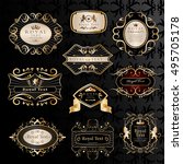 golden labels set   isolated on ... | Shutterstock .eps vector #495705178