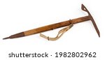 Old Vintage Ice Axe With Wooden ...