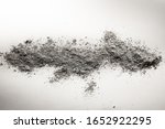 Small photo of Pile of dissipated ash, dust, dirt, filth as cleaning, dusting, sweep, cremation, mineral, geology, burnt, fertilize