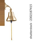 Ship bell close up isolated on...
