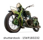 The Old Motorcycle Isolated On...