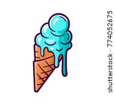 melting ice cream balls in the... | Shutterstock . vector #774052675