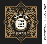 hemp oil label. vintage style.... | Shutterstock .eps vector #1362277505