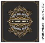 old label with floral details.... | Shutterstock .eps vector #1803762412