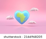 heart shaped earth. 3d render | Shutterstock . vector #2166968205