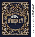 vintage label for whiskey. you... | Shutterstock .eps vector #492486445