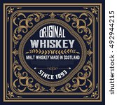 old whiskey label | Shutterstock .eps vector #492944215