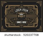 old whiskey label with vintage... | Shutterstock .eps vector #520237708
