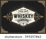 whiskey label with vintage frame | Shutterstock .eps vector #595357862