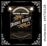 retro whiskey label. vector... | Shutterstock .eps vector #644732128