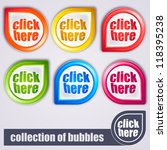 colorful bubbles  click here | Shutterstock .eps vector #118395238