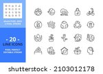 line icons about eco lifestyle. ... | Shutterstock .eps vector #2103012178