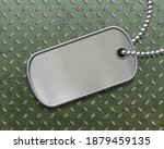 military metal id tag on a... | Shutterstock .eps vector #1879459135