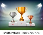 winners gold cup  silver and... | Shutterstock .eps vector #2019700778