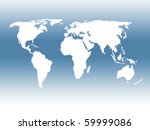 world outline map over blue... | Shutterstock . vector #59999086