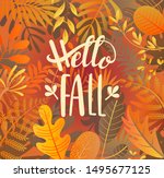 Hello Fall Greeting Banner On...