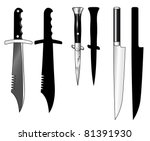 Black Handled Knives: Hunting, Switchblade, Carving