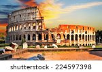 Great Colosseum On Sunset  Rome