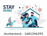 stay home banner template.... | Shutterstock .eps vector #1681346392