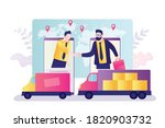 customer and supplier shake... | Shutterstock .eps vector #1820903732