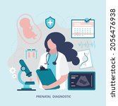 scientist conducts prenatal... | Shutterstock .eps vector #2056476938