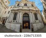 Small photo of VENICE, ITALY-MARCH 17, 2023: Facade of the headquarters of the Scuola Grande Confraternita di San Teodoro on Campo San Salvador. Founded in 1258, now home to concerts by I Musici Veneziani orchestra.